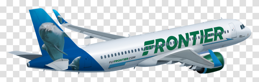 Frontier A320 Mia Dolphin Frontier Airlines Aircraft, Airplane, Vehicle, Transportation, Airliner Transparent Png