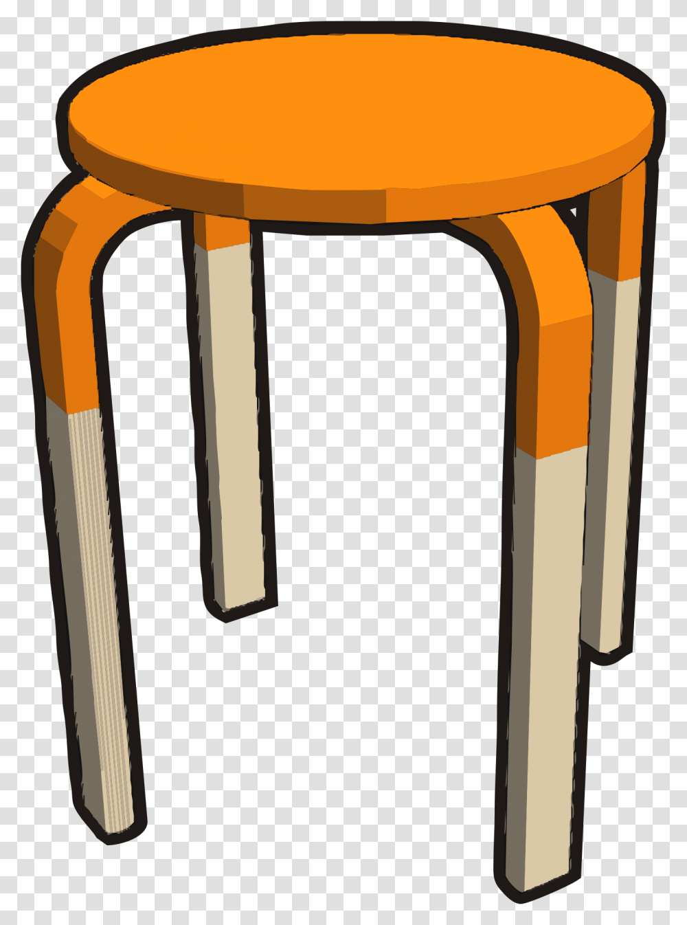 Frosta Stool Half Orange Clip Arts Stool Clipart Black And White, Furniture, Bar Stool, Table, Chair Transparent Png