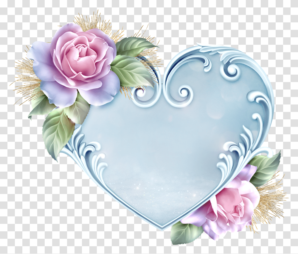 Frosted Dreams Fantasy Frame Artist Arts And Crafts Rose Heart Flower Frame, Floral Design, Pattern, Birthday Cake Transparent Png
