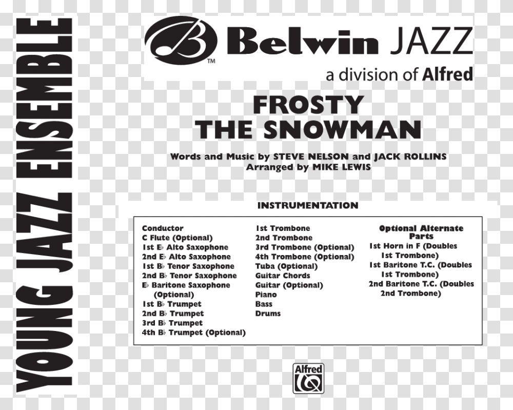 Frosty The Snowman Arr Mike Lewis Jw Pepper Sheet Music High Maintenance Gordon Goodwin, Poster, Advertisement, Flyer, Paper Transparent Png