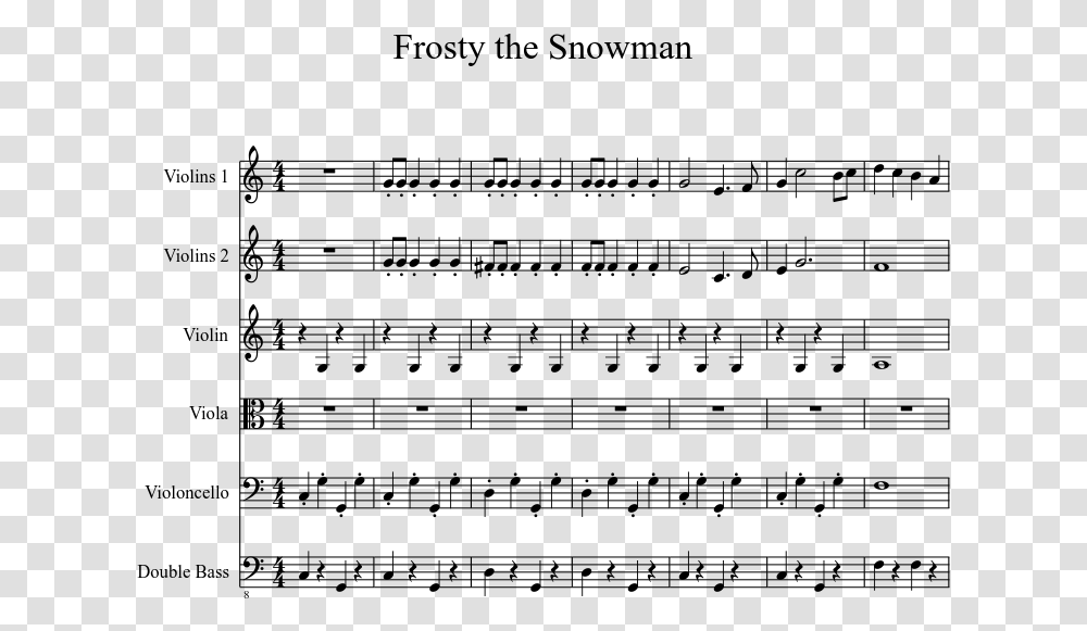 Frosty The Snowman Sheet Music 1 Of 4 Pages Noritake Garden, Gray, World Of Warcraft Transparent Png