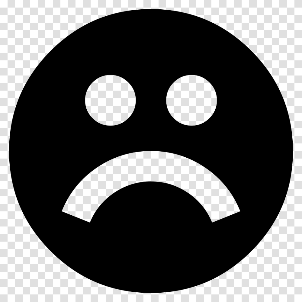 Frown Black Poker Face Emoji, Logo, Trademark, Stencil Transparent Png