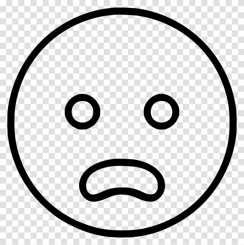 Frowning With Open Mouth Icon Free Download, Disk, Stencil, Doodle, Drawing Transparent Png