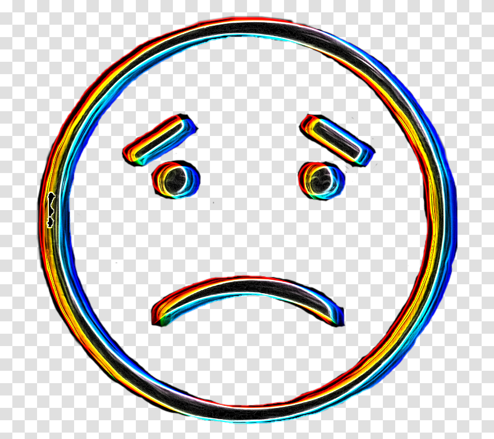Frownyface Frown Glitch Sad Smiley Face Icon High Resolution, Disk, Light, Neon, Hula Transparent Png