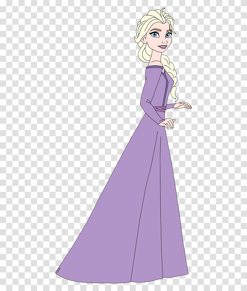 Elsa Frozen 2 в фиолетовом платье