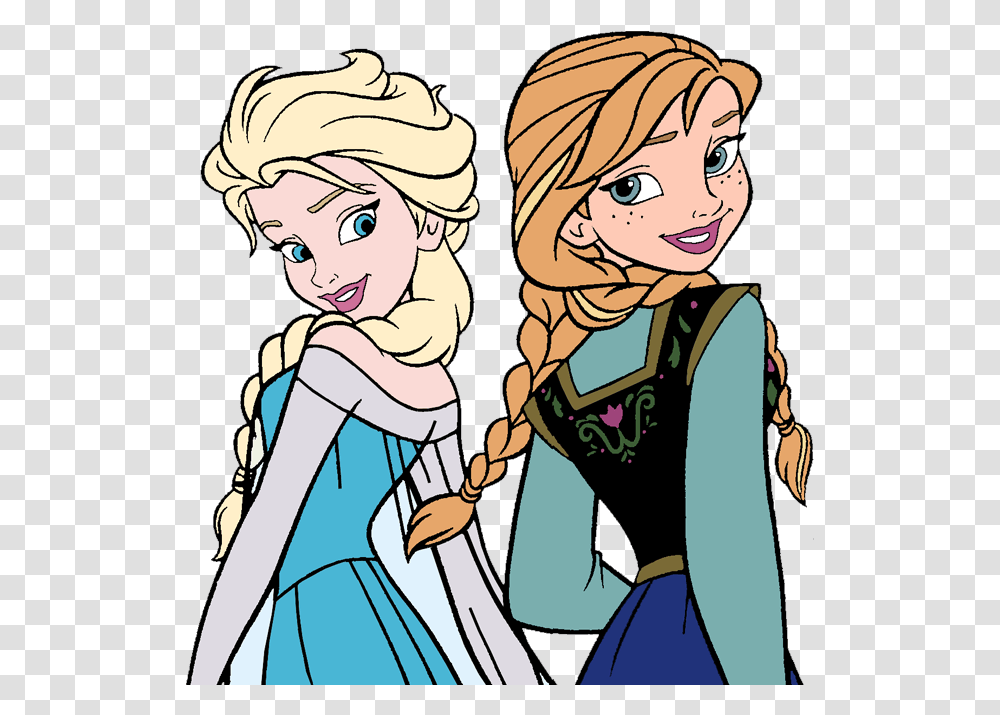 Frozen Anna And Elsa Clipart, Comics, Book, Manga, Person Transparent Png