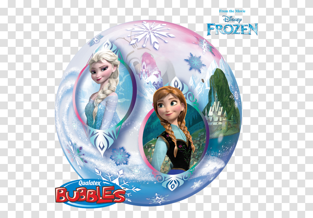 Frozen Bubble Balloon Anna Amp Elsa Round Frozen Olaf Stickers, Doll, Toy, Figurine, Disk Transparent Png