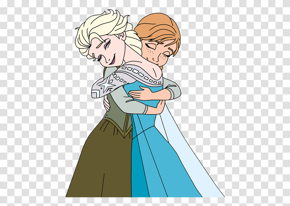 Frozen Clip Art Disney Clip Art Galore Disney Anna And Elsa Hugging, Person, Human, Book, Comics Transparent Png