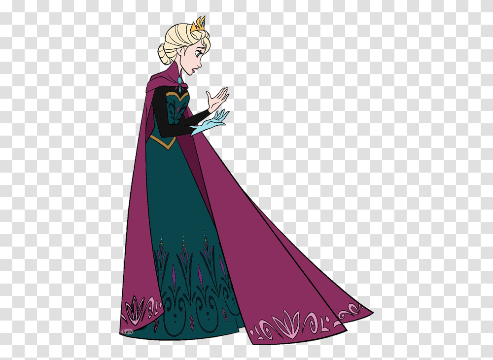 Frozen Clip Art Elsa Looking At Her Hands, Fashion, Long Sleeve, Evening Dress Transparent Png