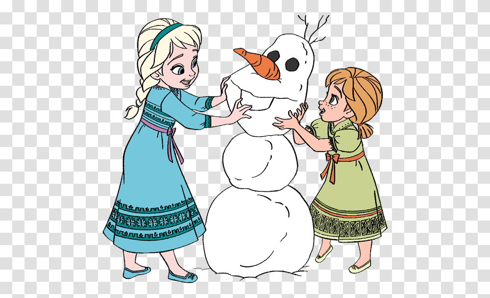 Frozen Cliparts Young Elsa Anna And Olaf, Nature, Outdoors, Snow, Person Transparent Png