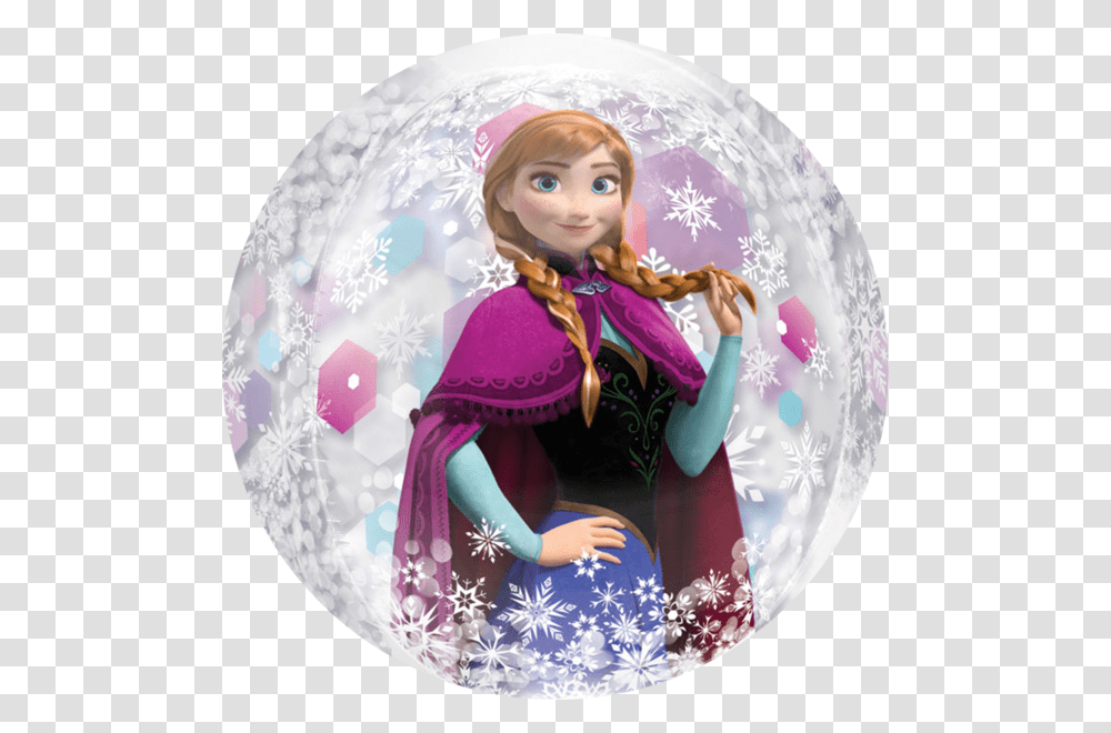 Frozen Elsa Amp Ana Bubble Balloon Globos Transparente De Helio Frozen, Doll, Toy, Figurine, Barbie Transparent Png