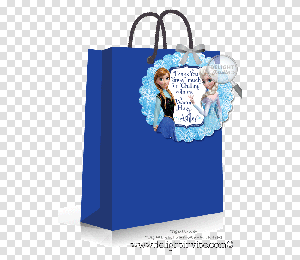 Frozen Elsa And Anna Favor Tag Download Frozen, Bag, Person, Human, Shopping Bag Transparent Png