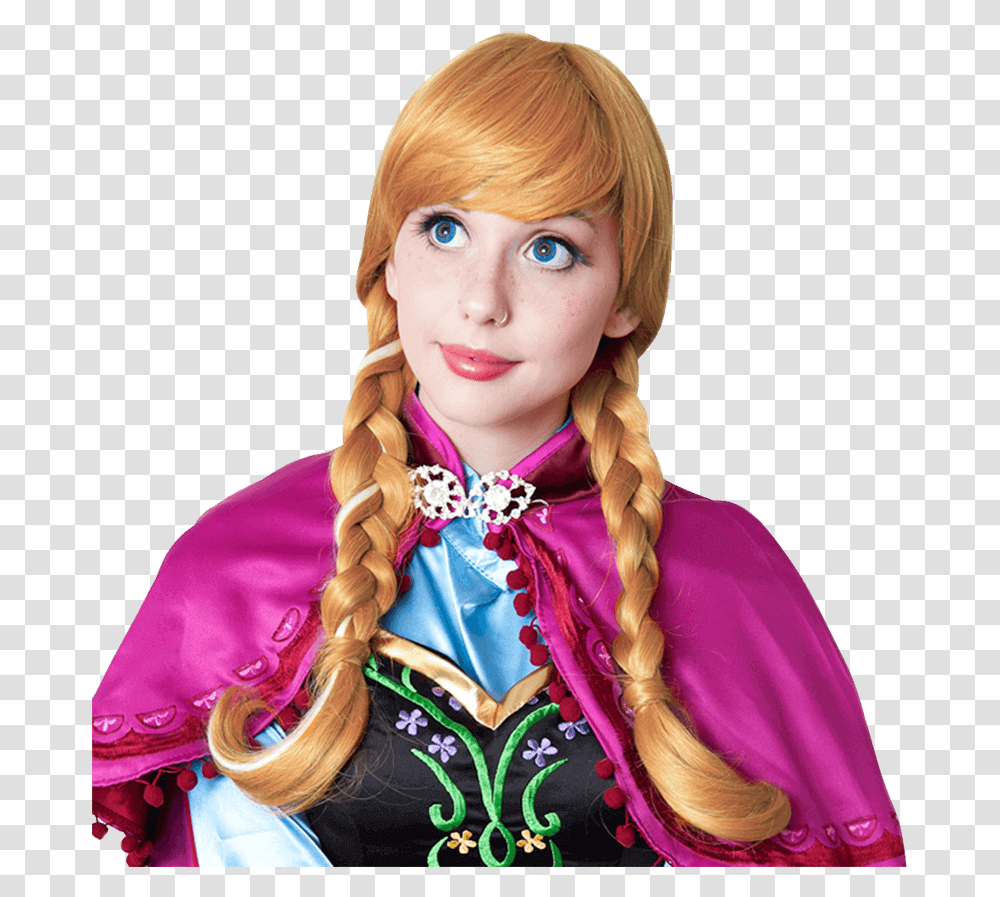 Frozen Inspired Anna Cosplay Wig Disney Princess Anna Makeup, Hair, Costume, Person, Female Transparent Png