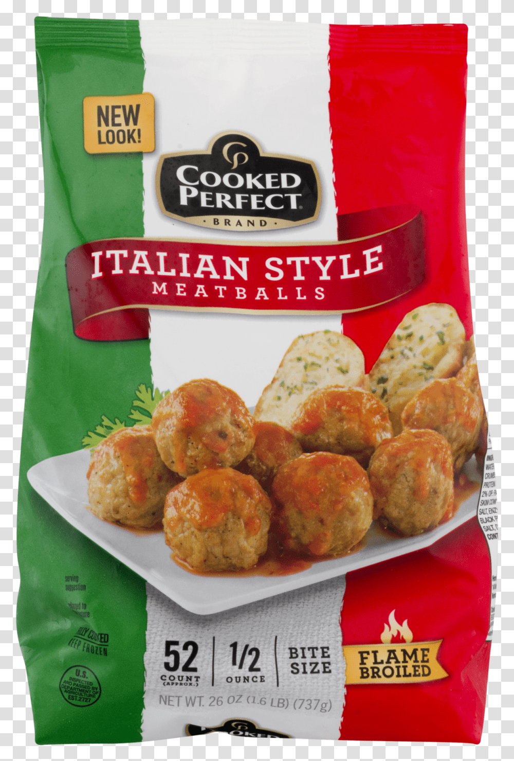 Frozen Italian Meatballs Cooked Perfect, Food, Bread Transparent Png