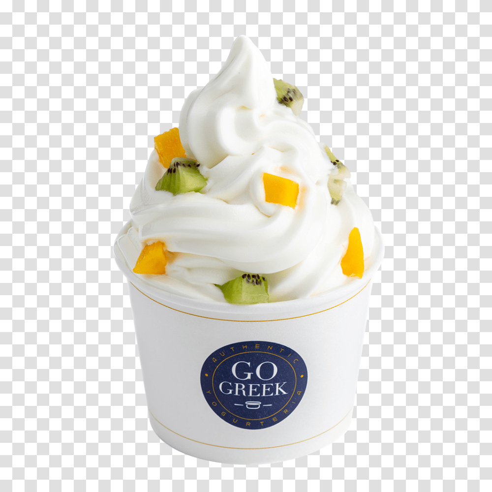 Frozen Menu Go Greek Yogurt, Dessert, Food, Cream, Creme Transparent Png