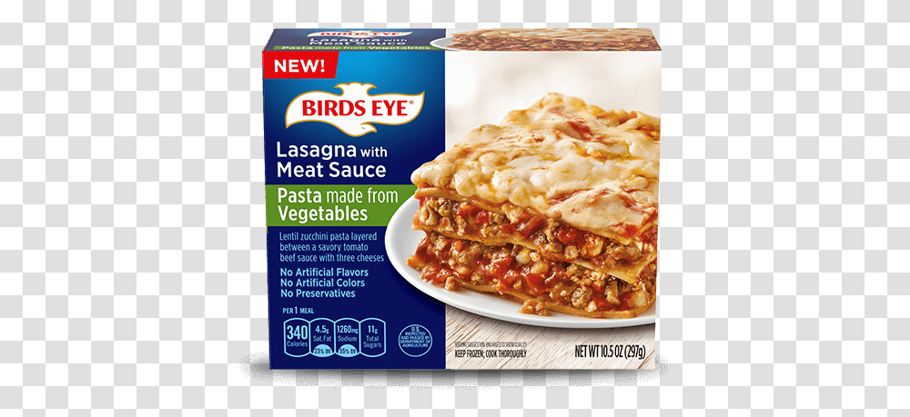 Frozen Veggie Pasta Lasagna Single Birds Eye Lasagna With Meat Sauce, Food, Pizza, Dish, Meal Transparent Png