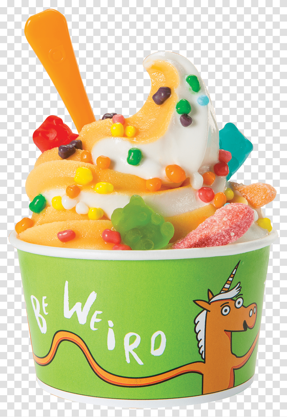 Frozen Yoghurt With Toppings, Sweets, Food, Confectionery, Dessert Transparent Png
