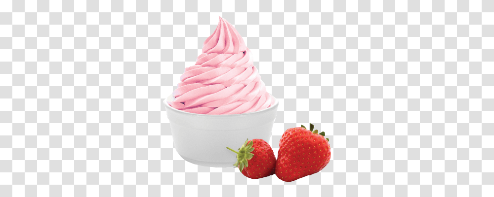 Frozen Yogurt Bowl, Strawberry, Fruit, Plant, Food Transparent Png