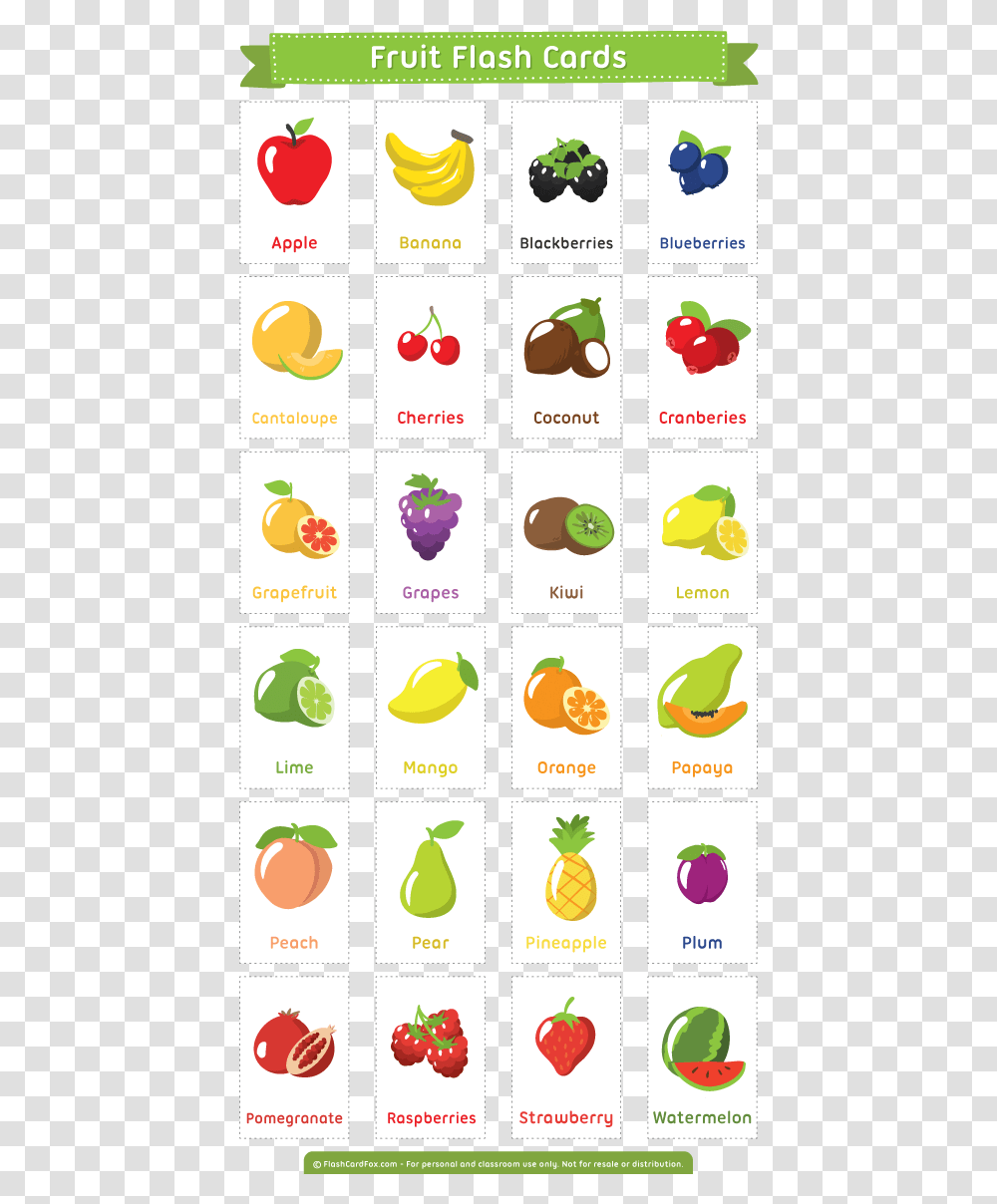 Fruit Amp Vegetable Flash Cards Busy Little Bugs Fruit Cards, Number, Alphabet Transparent Png