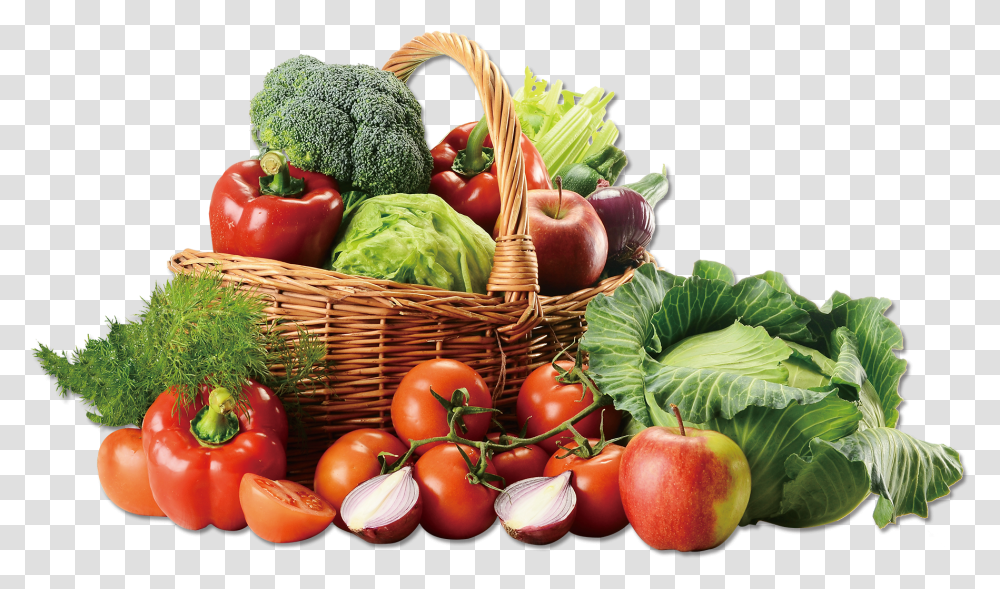 Fruit And Vegetables Clipart Vegetables, Plant, Food, Apple, Basket Transparent Png