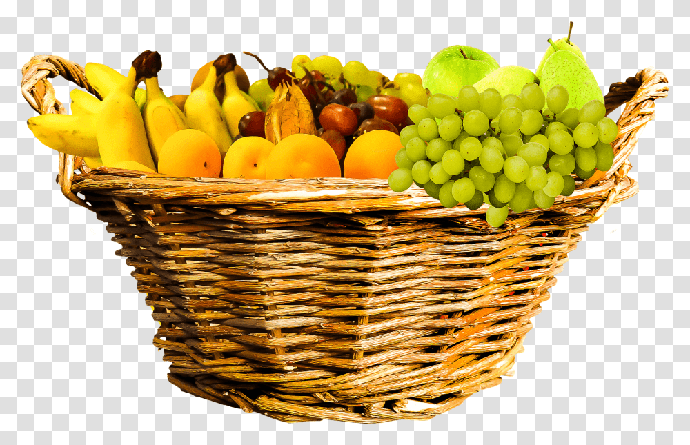Fruit Basket Fruit Basket For Healthy Food, Plant, Grapes, Produce, Citrus Fruit Transparent Png