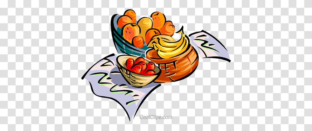 Fruit Basket Royalty Free Vector Clip Art Illustration, Bowl, Meal, Food, Plant Transparent Png