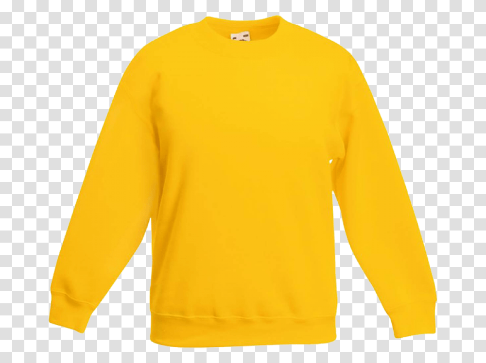 Fruit Of The Loom Yellow Sweatshirt, Apparel, Sleeve, Long Sleeve Transparent Png