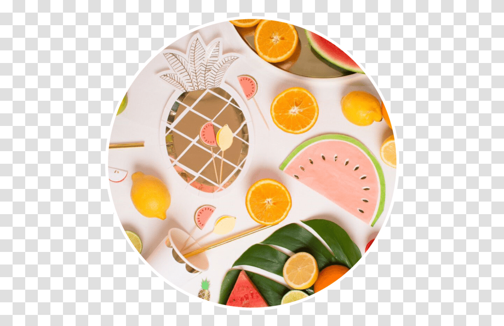 Fruit Party Paper Decorations, Dish, Meal, Food, Citrus Fruit Transparent Png