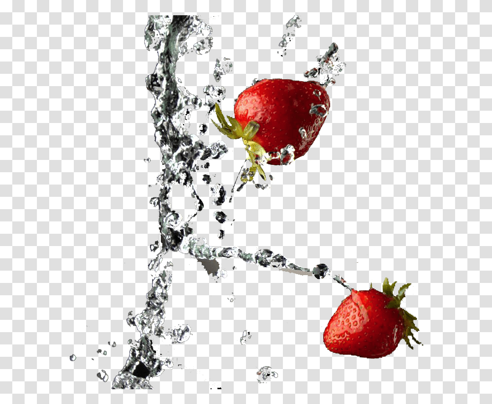 Fruit Splash Strawberries Water Strawberry Water, Plant, Food, Washing, Vegetable Transparent Png
