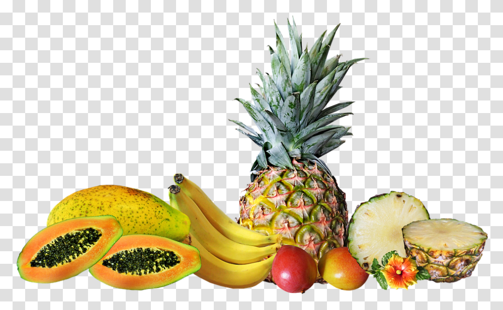Fruit Tropical Healthy Food Pineapple Paw Paw Pineapples, Plant, Banana, Papaya Transparent Png