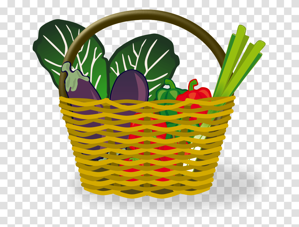Fruit Vegetables And Basket Clipart Food Basket Clipart, Plant, Shopping Basket Transparent Png