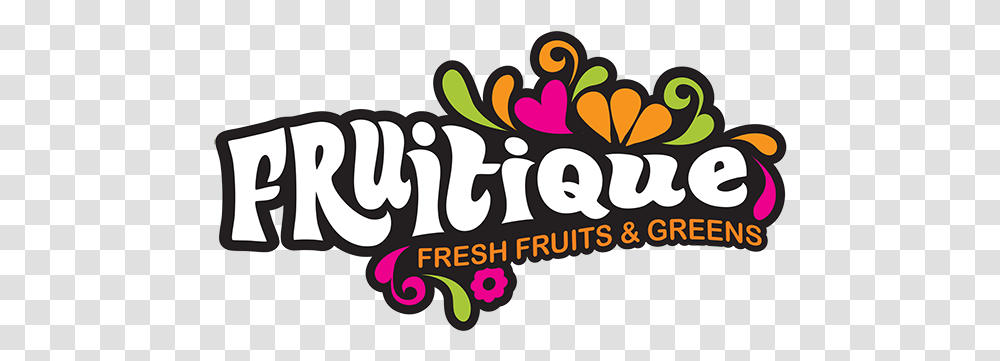 Fruitique Logo For Fruits And Vegetables, Text, Label, Alphabet, Calligraphy Transparent Png