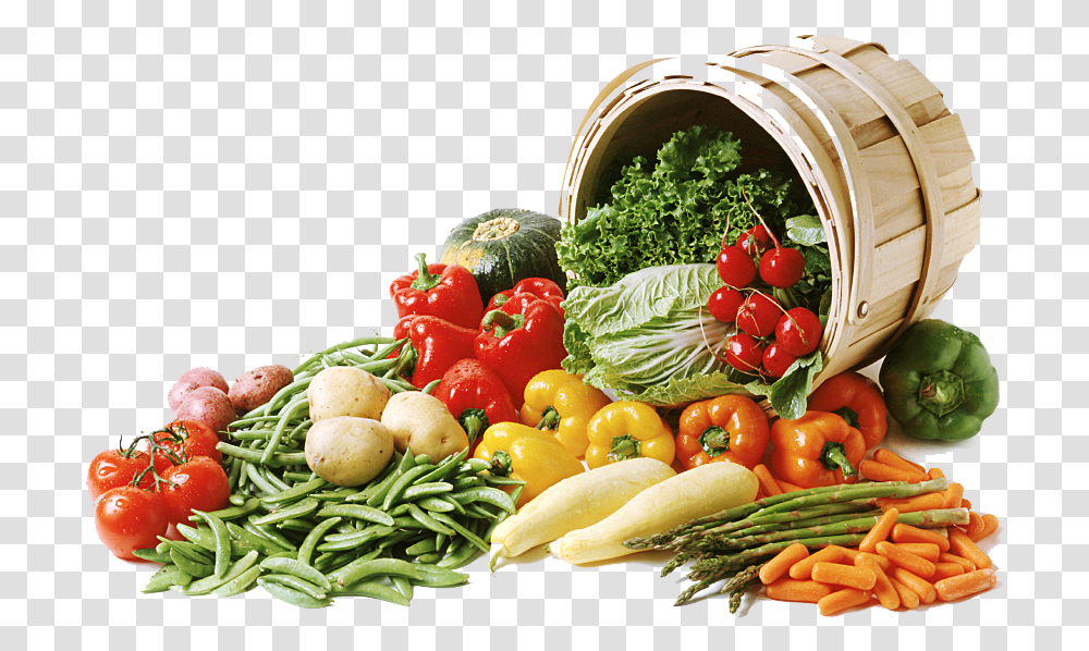 Fruits And Vegetables All Vegetables In A Basket, Plant, Food, Produce, Pepper Transparent Png