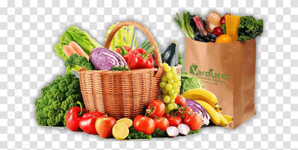 Fruits And Vegetables, Banana, Plant, Food, Basket Transparent Png
