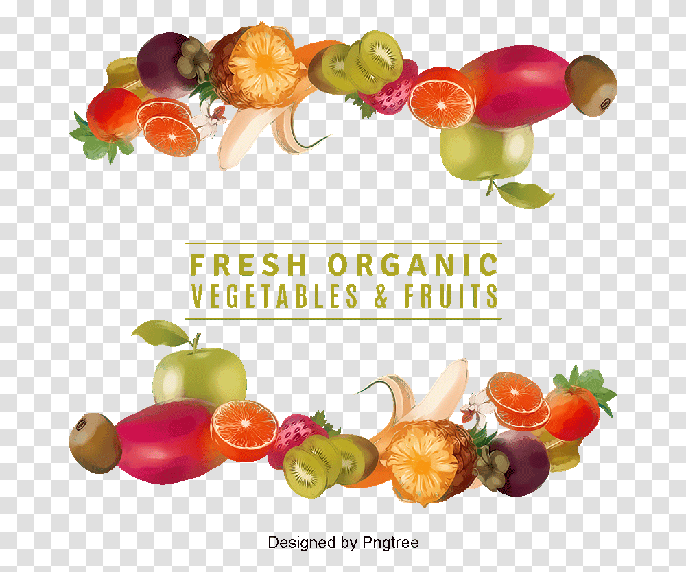 Fruits And Vegetables Clipart Frame Vegetables And Fruits Painting, Meal, Food, Plant, Dish Transparent Png