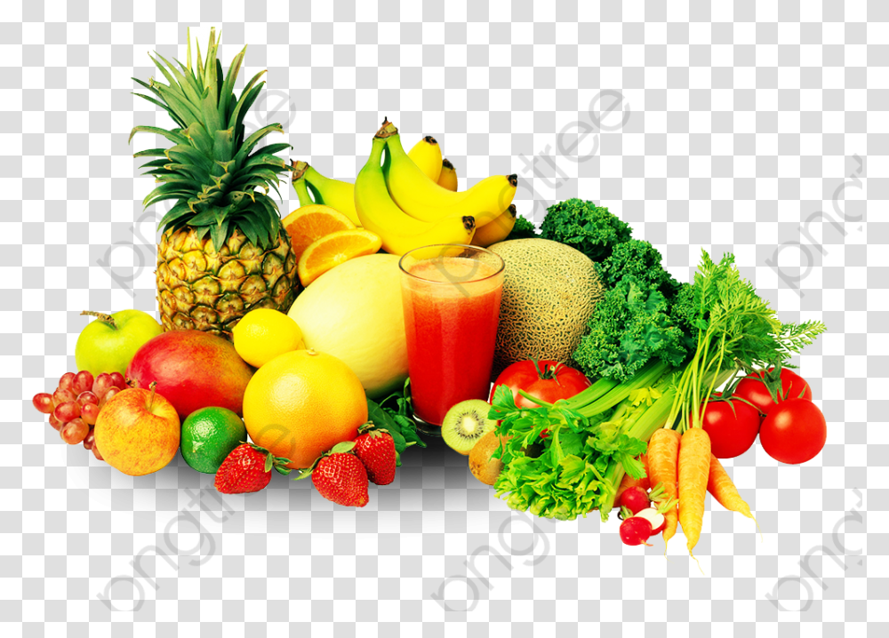 Fruits And Vegetables Clipart Nutrition Fruits And Vegetables, Plant, Juice, Beverage, Drink Transparent Png