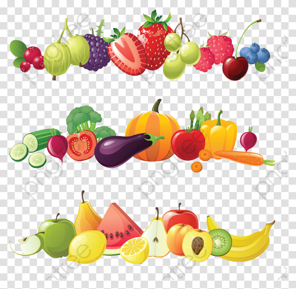 Fruits And Vegetables Clipart Stock Image Fruits And Vegetables Graphic, Plant, Food, Meal Transparent Png