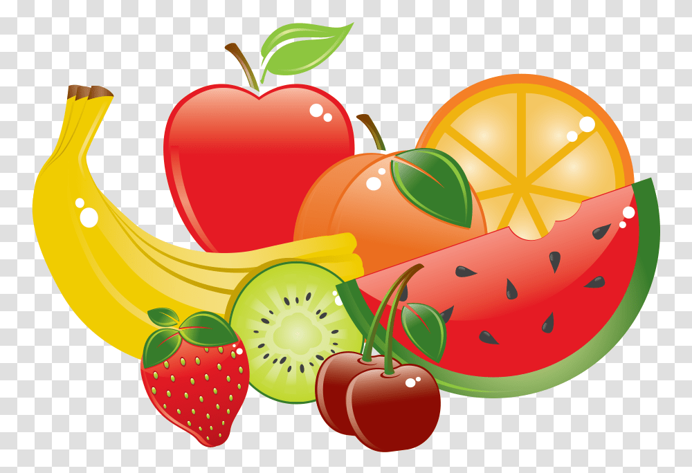 Fruits Clipart Collage Fresh Fruits Clipart, Plant, Food, Strawberry, Tomato Transparent Png