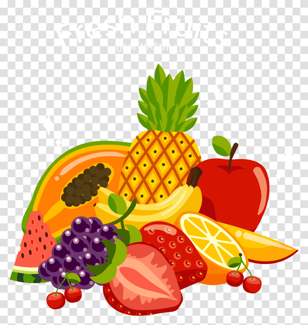 Fruits Clipart, Plant, Food, Pineapple, Grapes Transparent Png