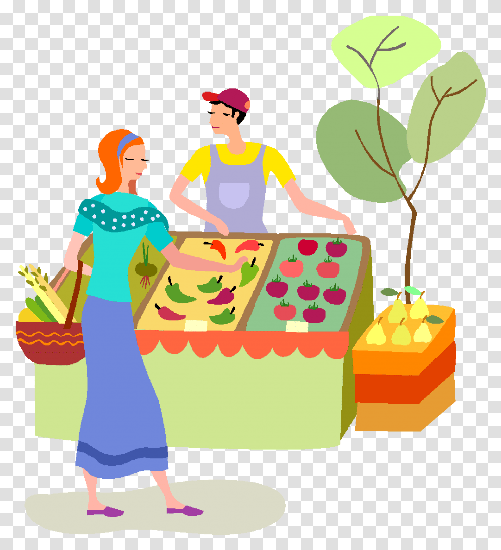 Fruits Clipart Vegetable Store Market Stall Clip Art, Person, People, Female, Girl Transparent Png