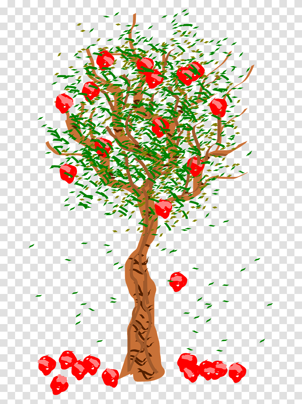 Fruits Falling From Tree, Pattern, Modern Art Transparent Png