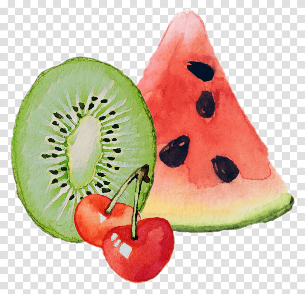 Fruits Fruit Kiwi Watermelon Cherries Cherry Watermelon, Plant Transparent Png