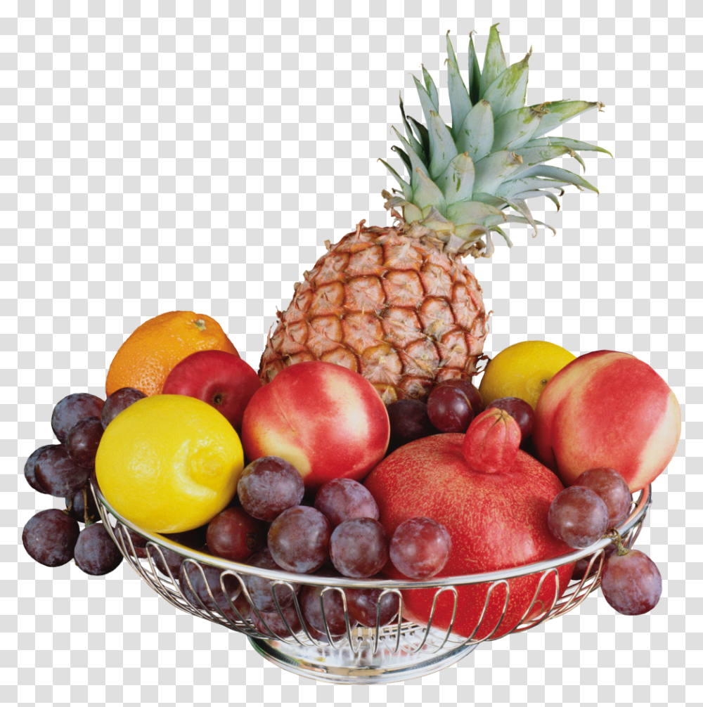 Fruits In Plate, Plant, Food, Apple, Pineapple Transparent Png