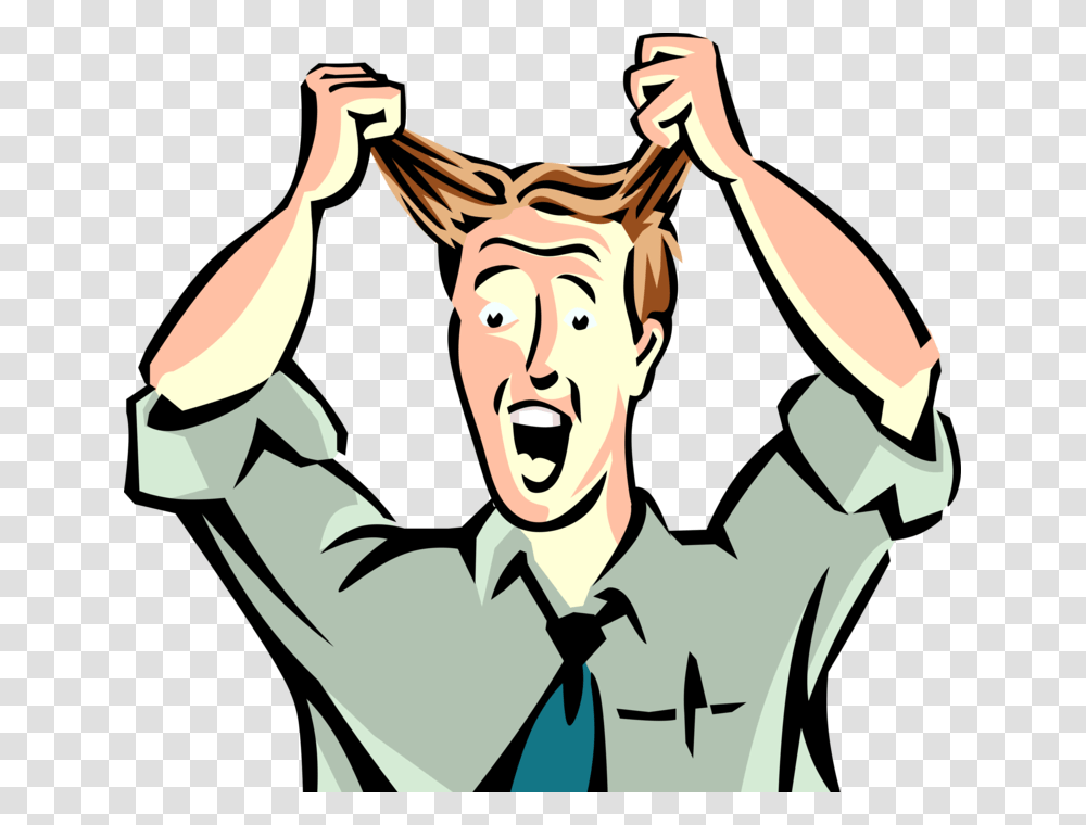 Frustrated Executive Pulls Out Hair, Performer, Person, Hand, Tie Transparent Png