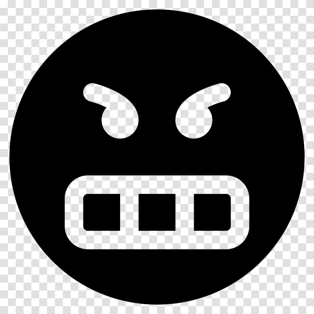 Frustrated Icon White, Stencil, Face Transparent Png
