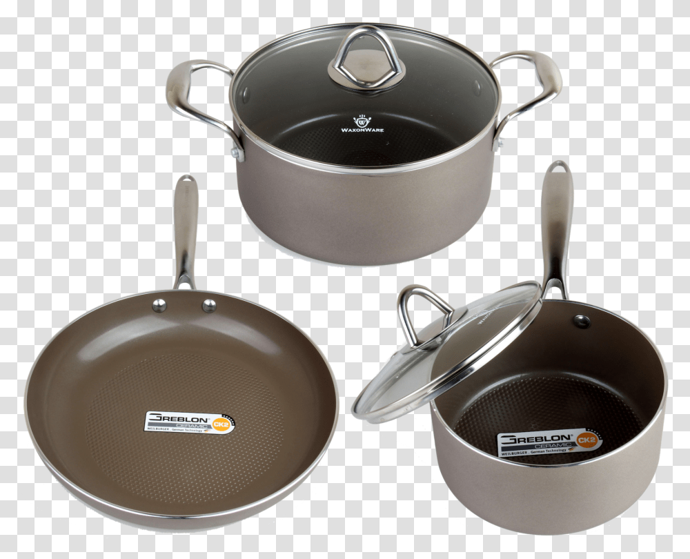 Frying Pan And Saucepan Set, Wok, Pot, Cooker, Appliance Transparent Png