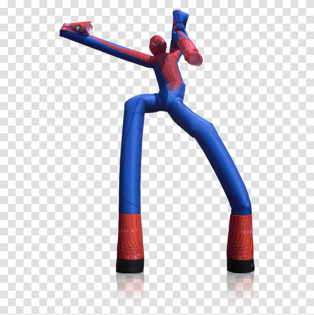 Ft Fly Guy With Art And 2 Fans Spider Man Wacky Waving, Label, Person, Pants Transparent Png