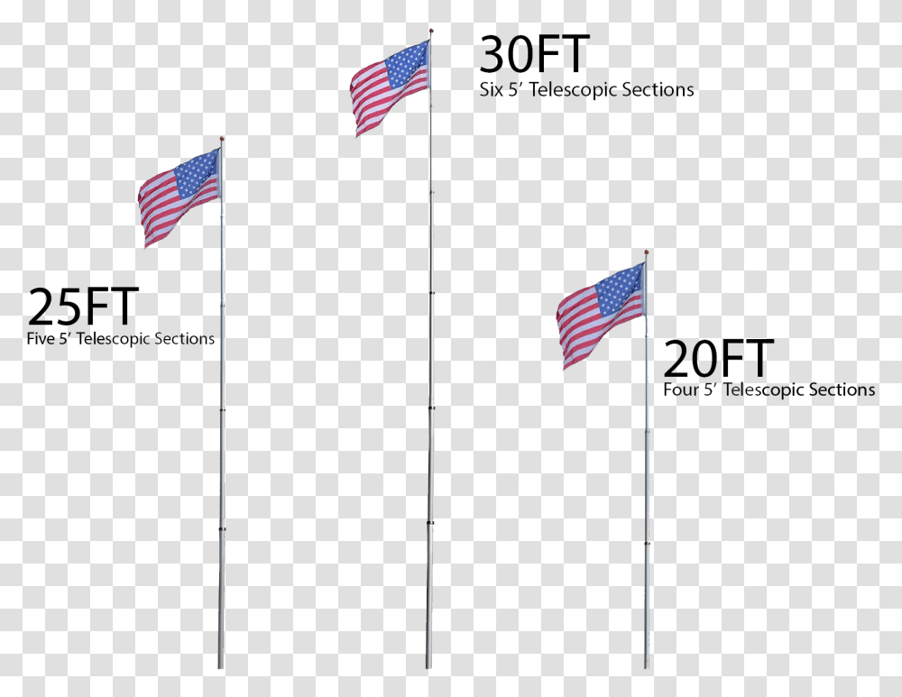 Ft Telescopic Flag Pole, American Flag Transparent Png