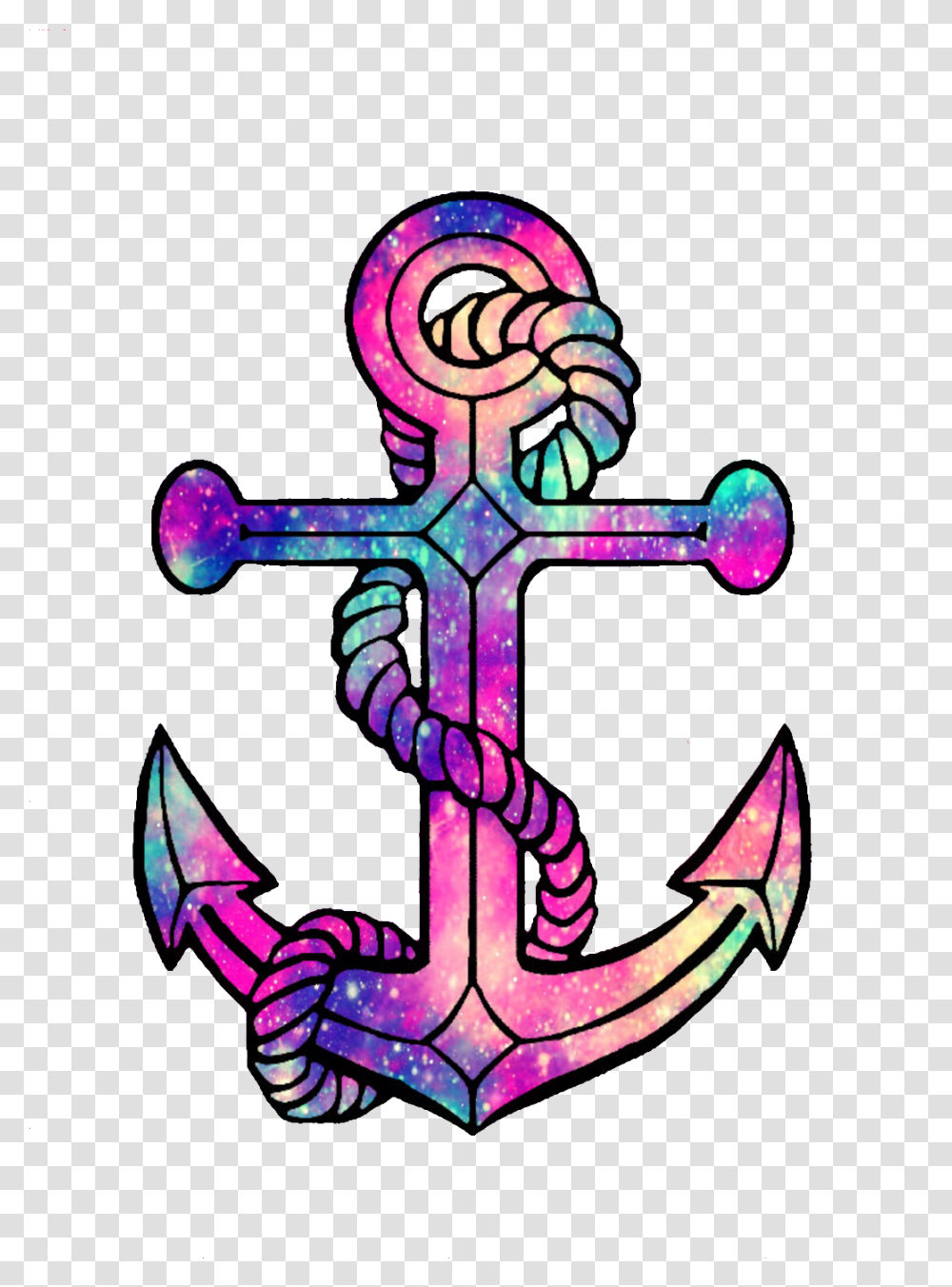 Ftedtickers Anchors Galaxy Glitter Sparkle Anchor Anchor Tattoo, Cross, Symbol, Hook Transparent Png
