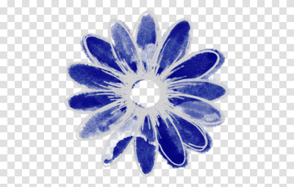 Ftesticker Flower Watercolor Blue Artistic Hubcap, Petal, Plant, Daisy, Aster Transparent Png